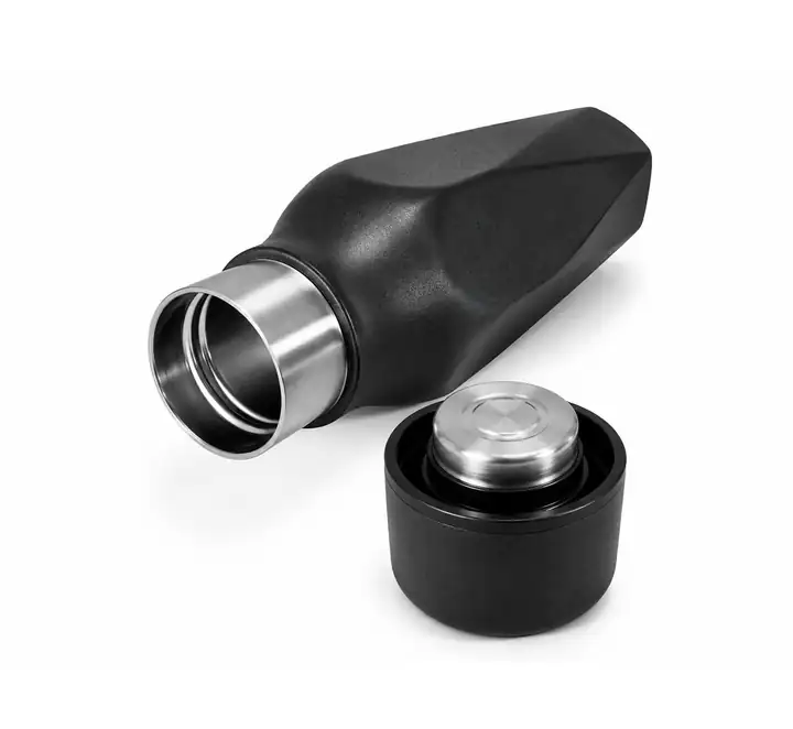 Schwarze Scanpan Explore geöffnet, Deckel mit Stopfen aus Edelstahl