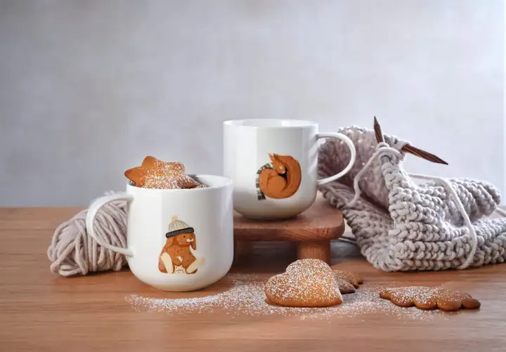 ASA Selection ASA Coppa Winter Animals: Becher mit Tieren im Strick, Ansicht 2