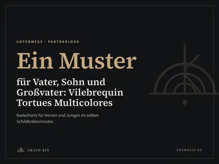 Grafik von GRAND KIN: Ein Muster für Vater, Sohn und Großvater, Vilebrequin Tortues Multicolores