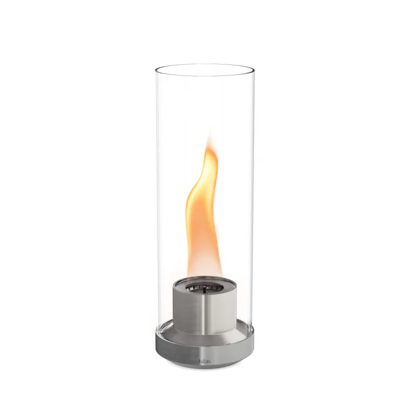 Tischfeuer Dance in Silber mit Flamme