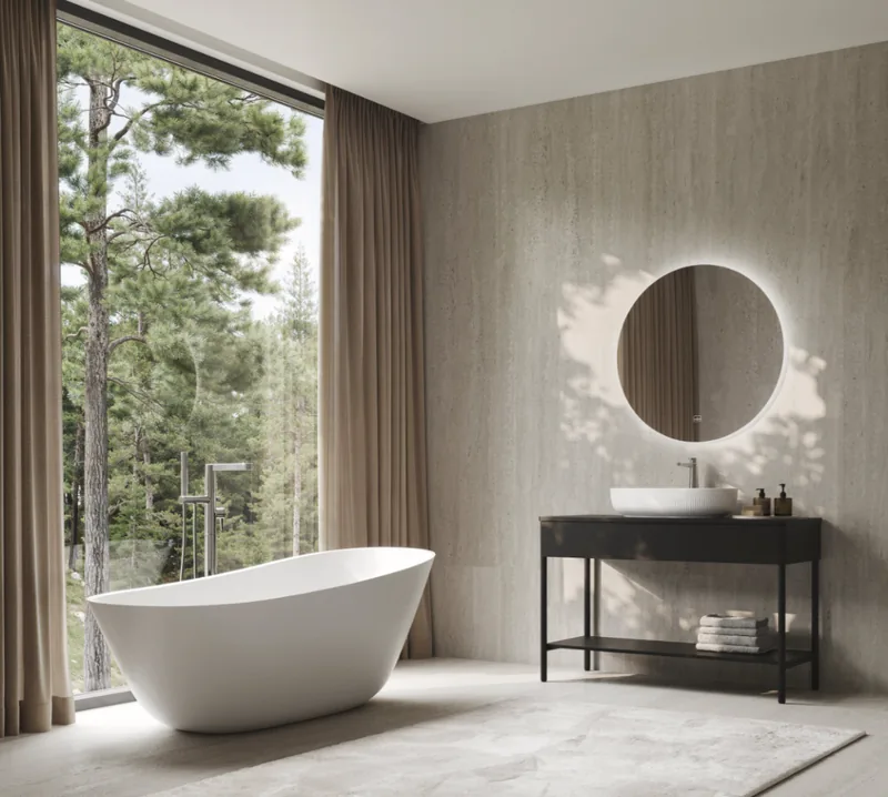 Bad mit freistehender Wanne und Waschtisch Artis von Villeroy & Boch