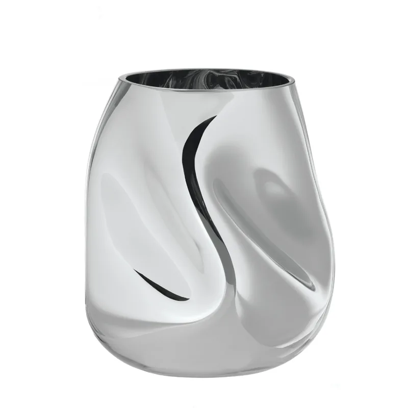 Kleine Vase Mira aus silbern foliertem Glas